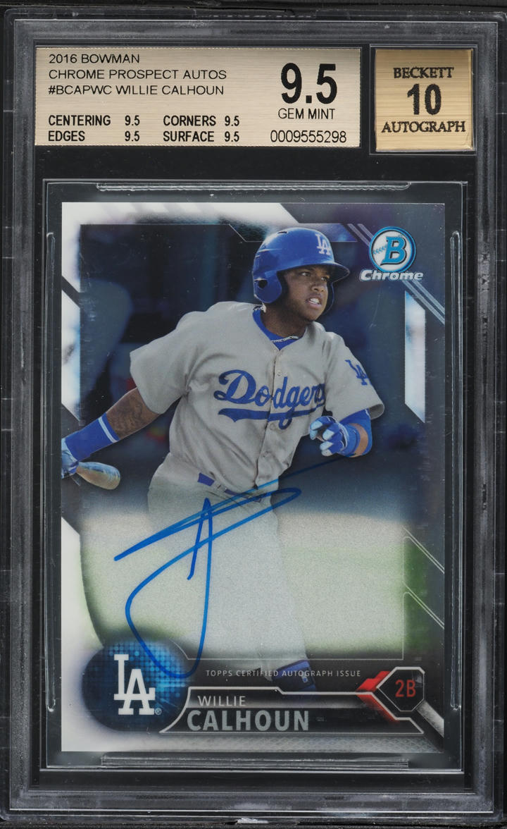 2016 Bowman Chrome Willie Calhoun PROSPECT AUTO #BCAP-WC BGS 9.5 GEM MINT