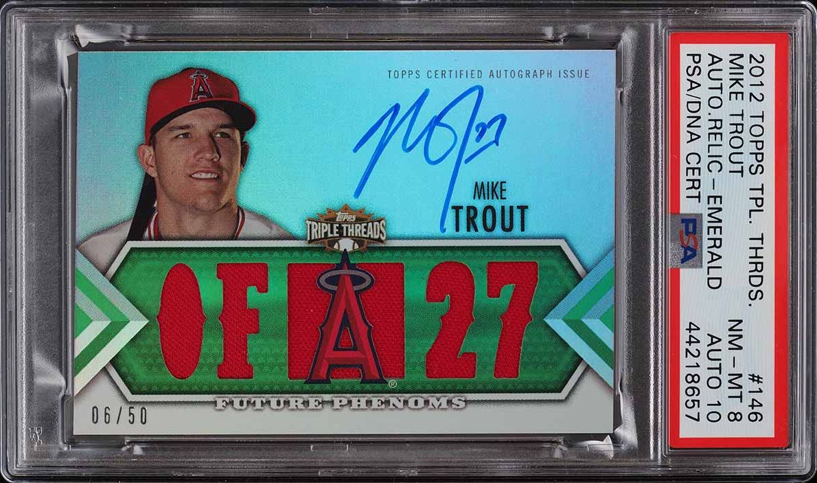 2012 Topps Chrome Sepia Refractor Mike Trout ROOKIE /75 #144 PSA 9