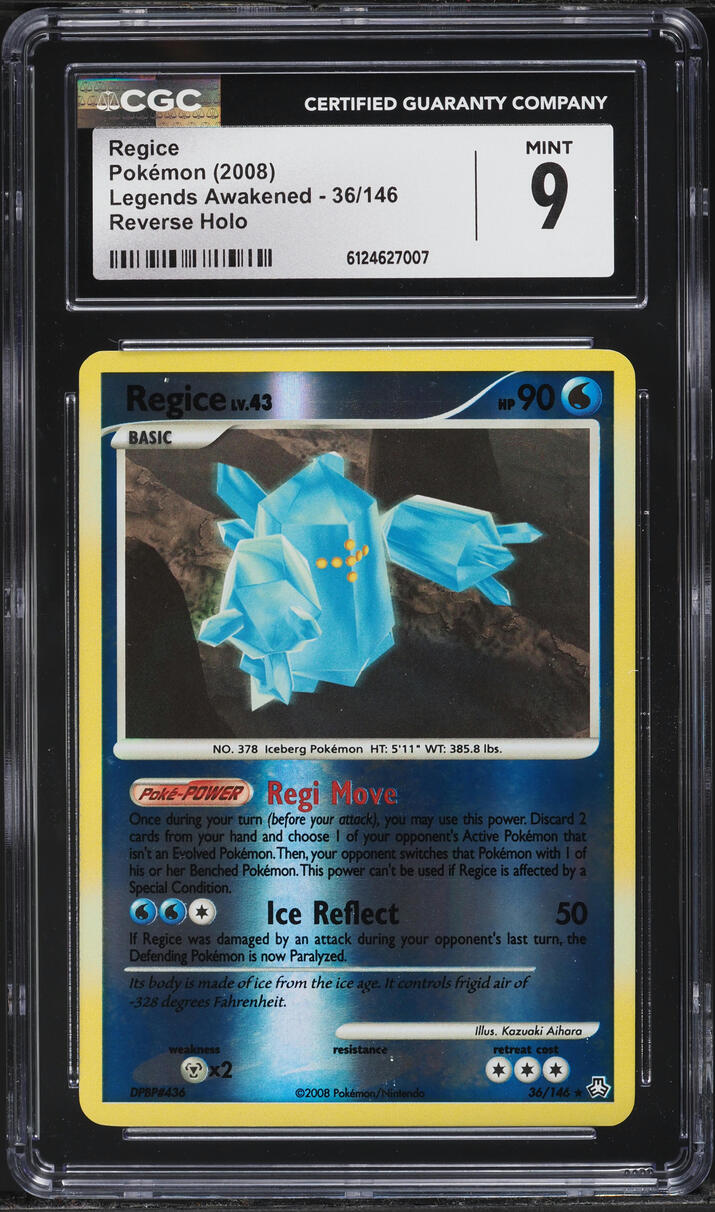 2008 Pokemon Diamond & Pearl Legends Awakened Reverse Holo Regice #36 CGC 9 MINT