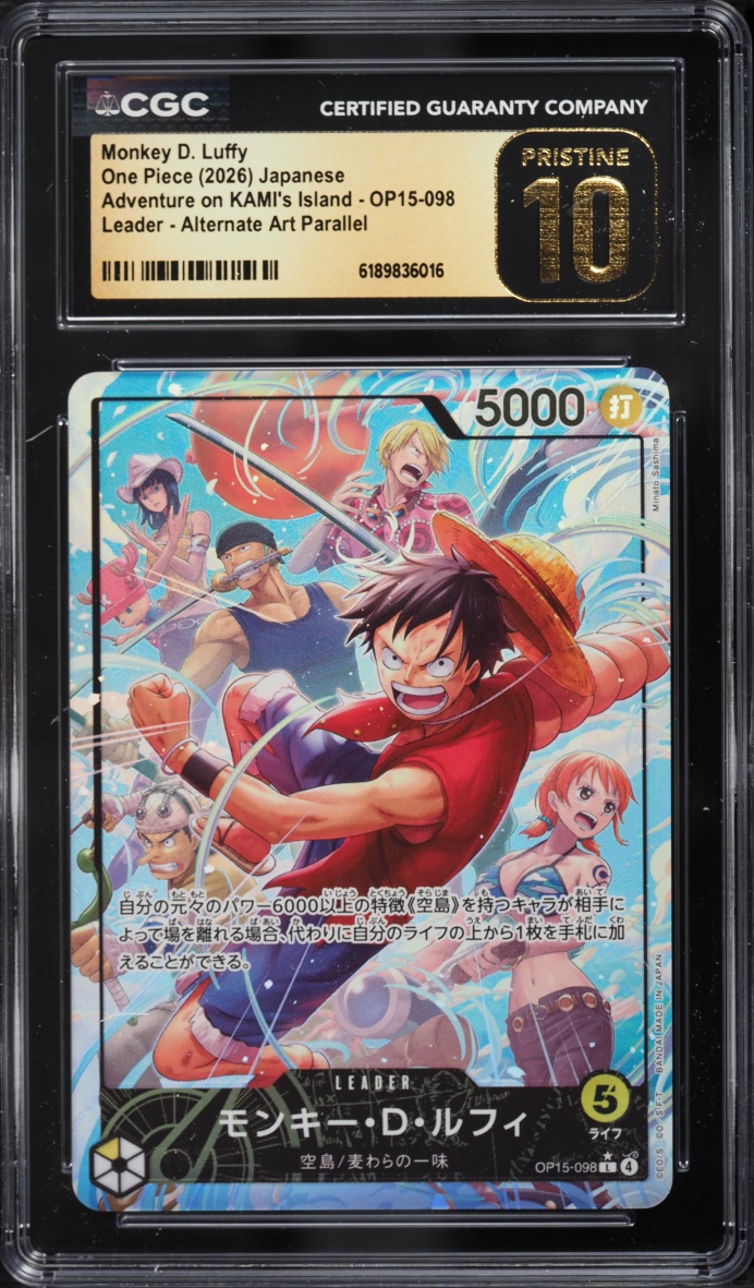 2026 One Piece Japanese Adventure On KAMI's Island Alt Art Monkey D. Luffy CGC 10 PRISTINE