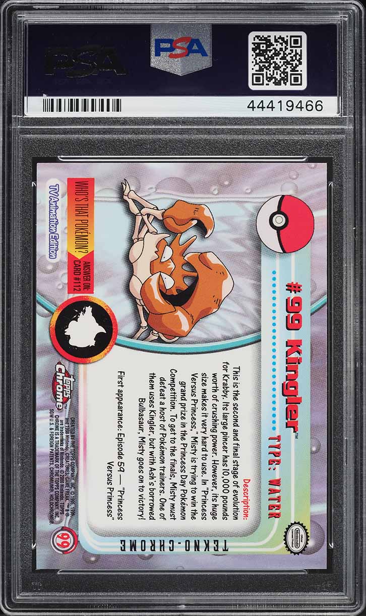 2000 Topps Chrome Pokemon Series 2 Tekno Kingler #99 PSA 10 GEM MINT