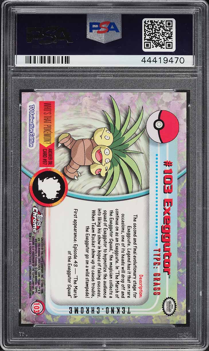 2000 Pokemon Topps Chrome Series 2 Tekno Exeggutor #103 PSA 10 GEM MINT