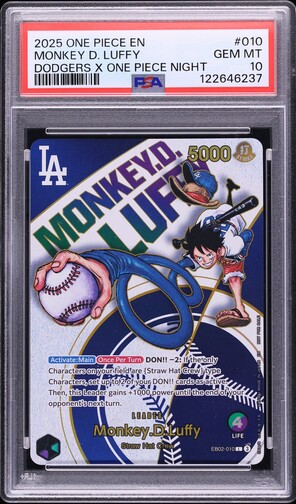 2025 One Piece Promo Dodgers Collab Monkey D. Luffy #EB02-010 CGC