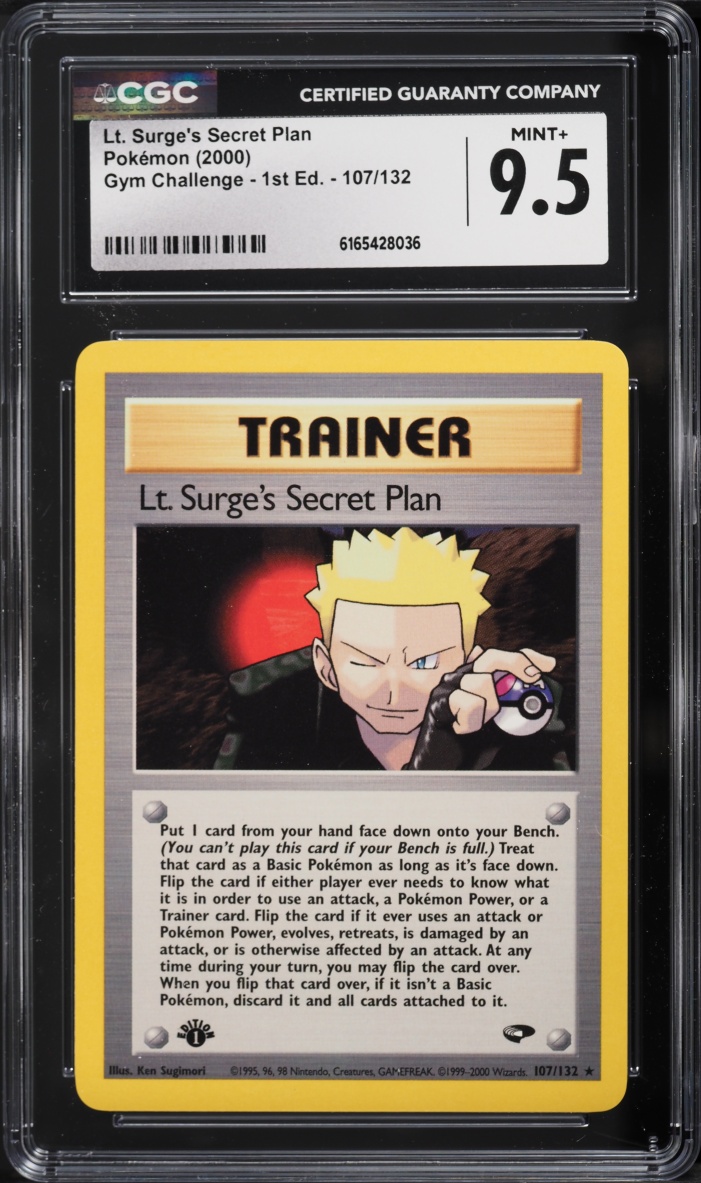 2000 Pokemon Gym Challenge 1st Edition Lt. Surge's Secret Plan #107 CGC 9.5 MINT+