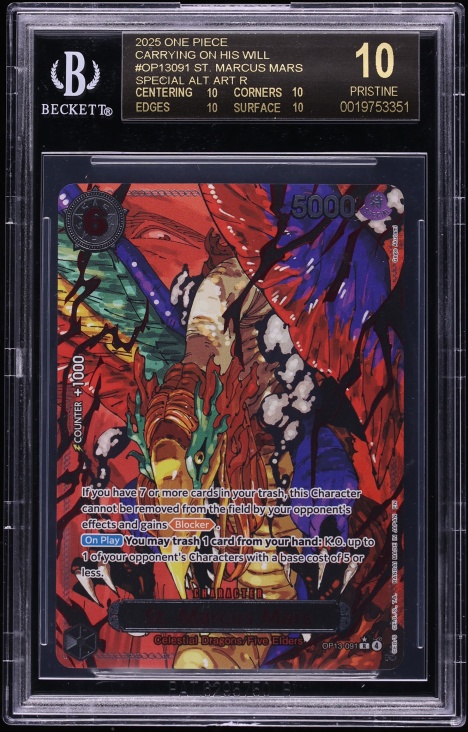 2025 One Piece Carrying On His Will Alt Art St. Marcus Mars #OP13-091 BGS 10 BLACK LABEL
