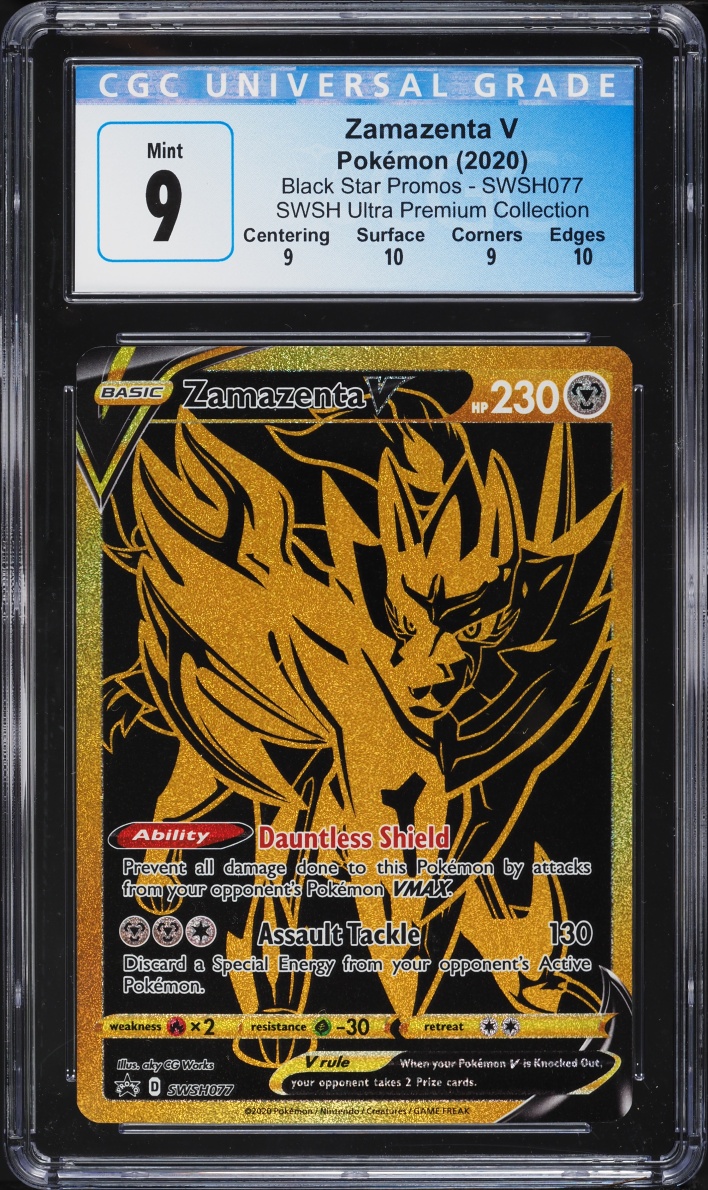 2020 Pokemon Sword & Shield Black Star Promo Zamazenta V #SWSH077 CGC 9 MINT