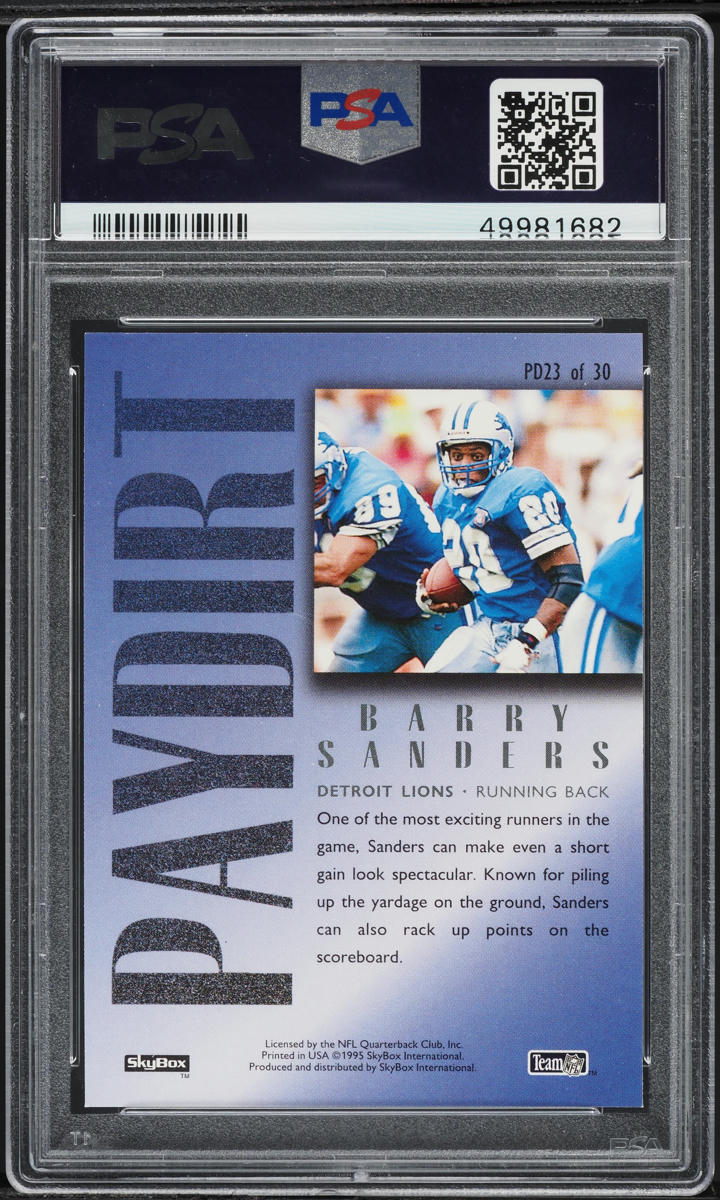 1995 Skybox Premium Paydirt Purple Barry Sanders #PD23 PSA 9 MINT