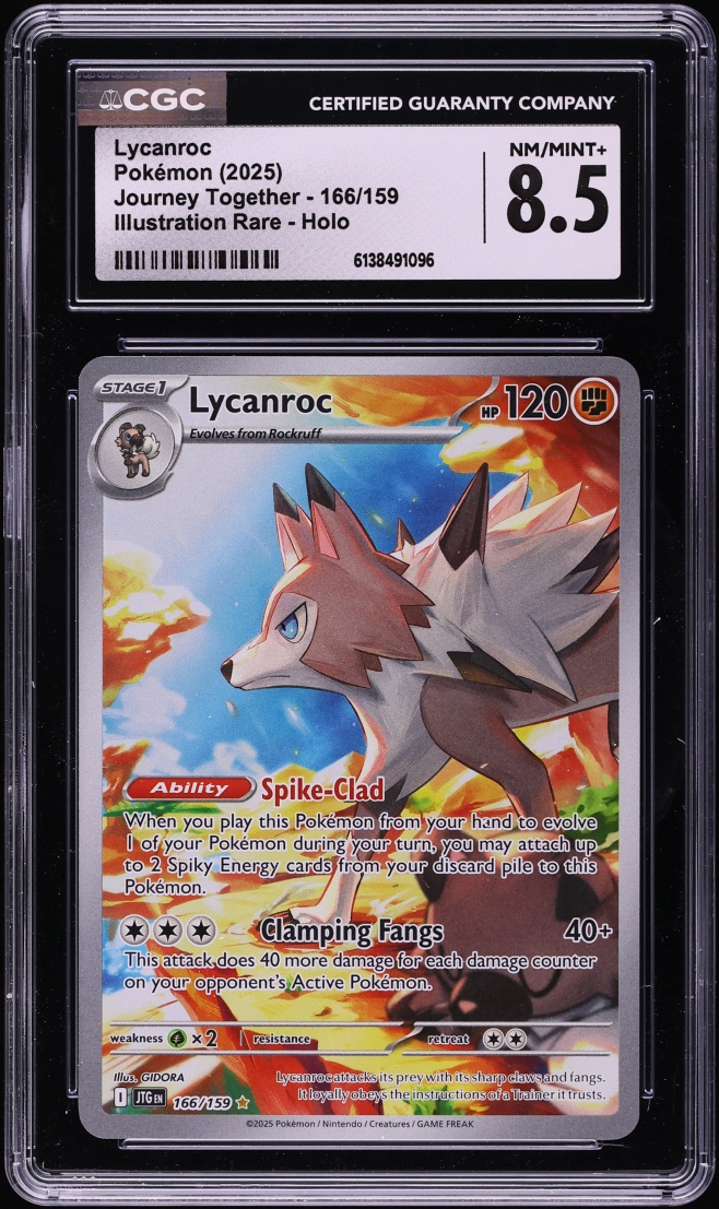 2025 Pokemon Scarlet & Violet Journey Together IR Lycanroc #166 CGC 8.5 NM-MT+