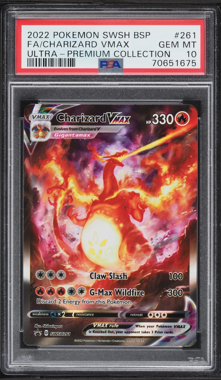 2022 Pokemon Sword & Shield Promo Ultra Premium Full Art Charizard VMAX #SWSH261 PSA 10 GEM