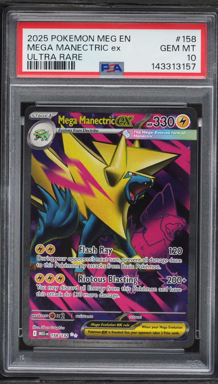2025 Pokemon Mega Evolution Full Art Mega Manectric ex #158 PSA 10 GEM MINT
