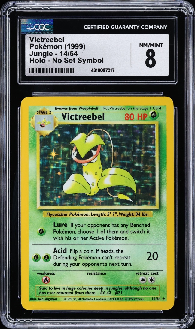 1999 Pokemon Jungle No Set Symbol Holo Victreebel #14 CGC 8 NM-MT