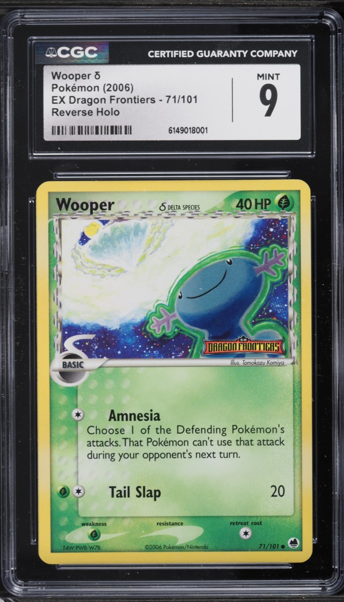 2006 Pokemon EX Dragon Frontiers Reverse Holo Wooper #71 CGC 9 MINT