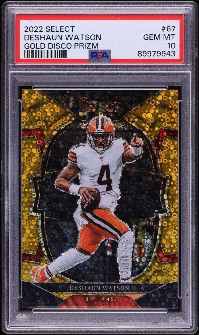 2022 Select Premier Level Gold Disco Prizm Deshaun Watson 10/10 #67 PSA 10 GEM MINT - Photo 1