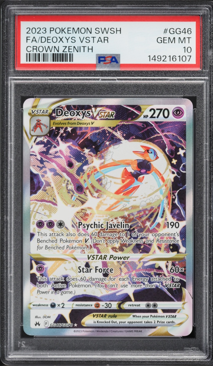 2023 Pokemon Sword & Shield Crown Zenith Alt Art Deoxys VSTAR #GG46 PSA 10 GEM MINT