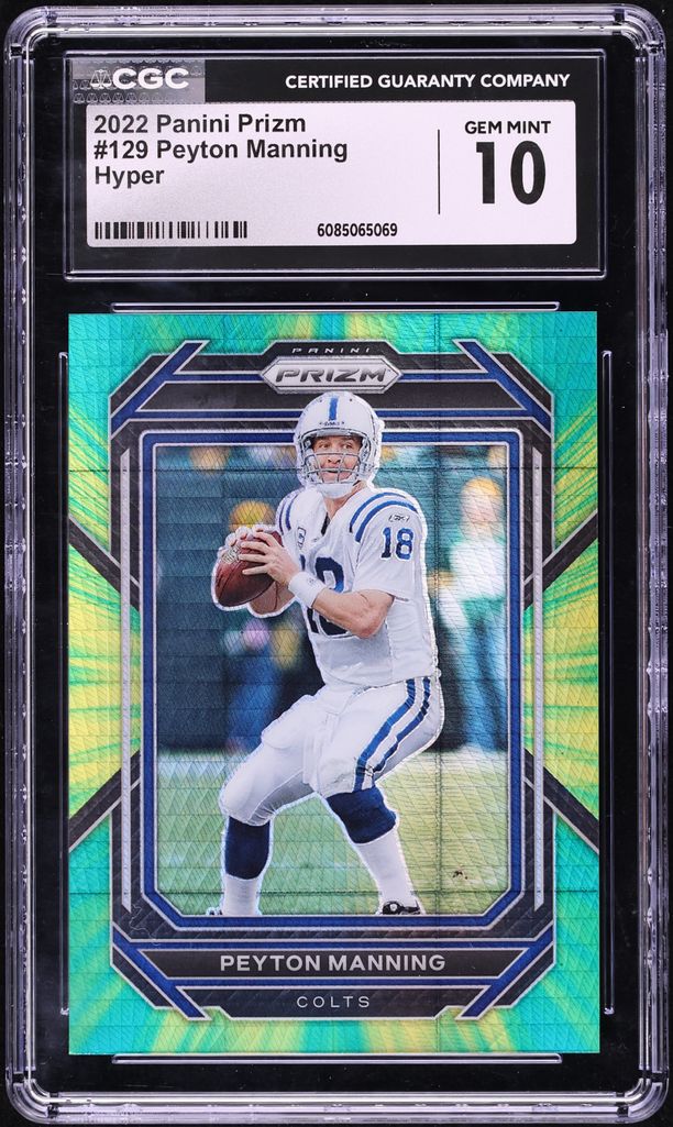 2022 Panini Prizm Hyper Peyton Manning /175 #129 CGC 10 GEM MINT