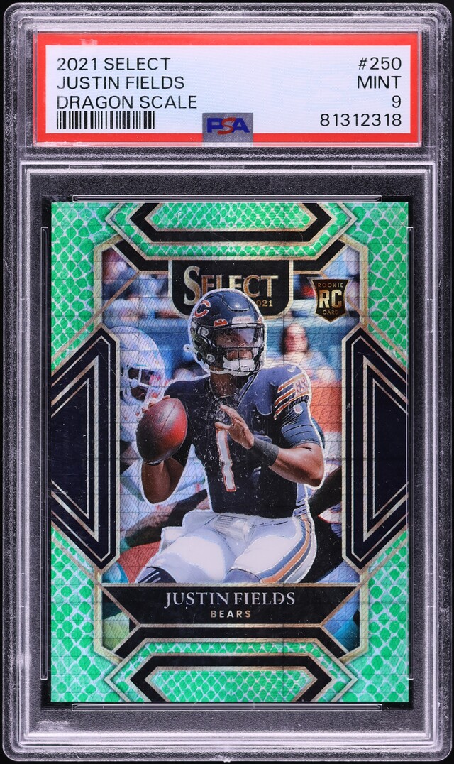 2021 Select Club Level Dragon Scale Justin Fields ROOKIE /89 #250 PSA 9 MINT