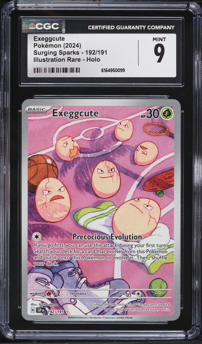 2024 Pokemon Scarlet & Violet Surging Sparks IR Exeggcute #192 CGC 9 MINT
