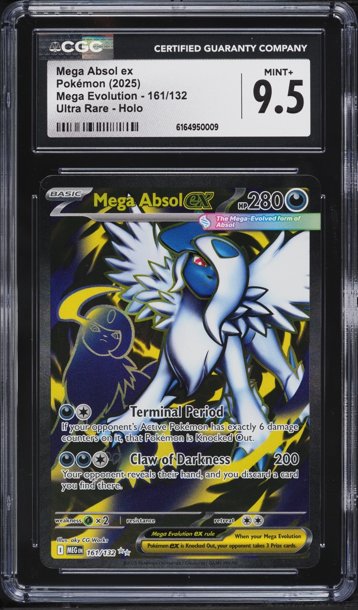 2025 Pokemon Mega Evolution Full Art Mega Absol EX #161 CGC 9.5 MINT+