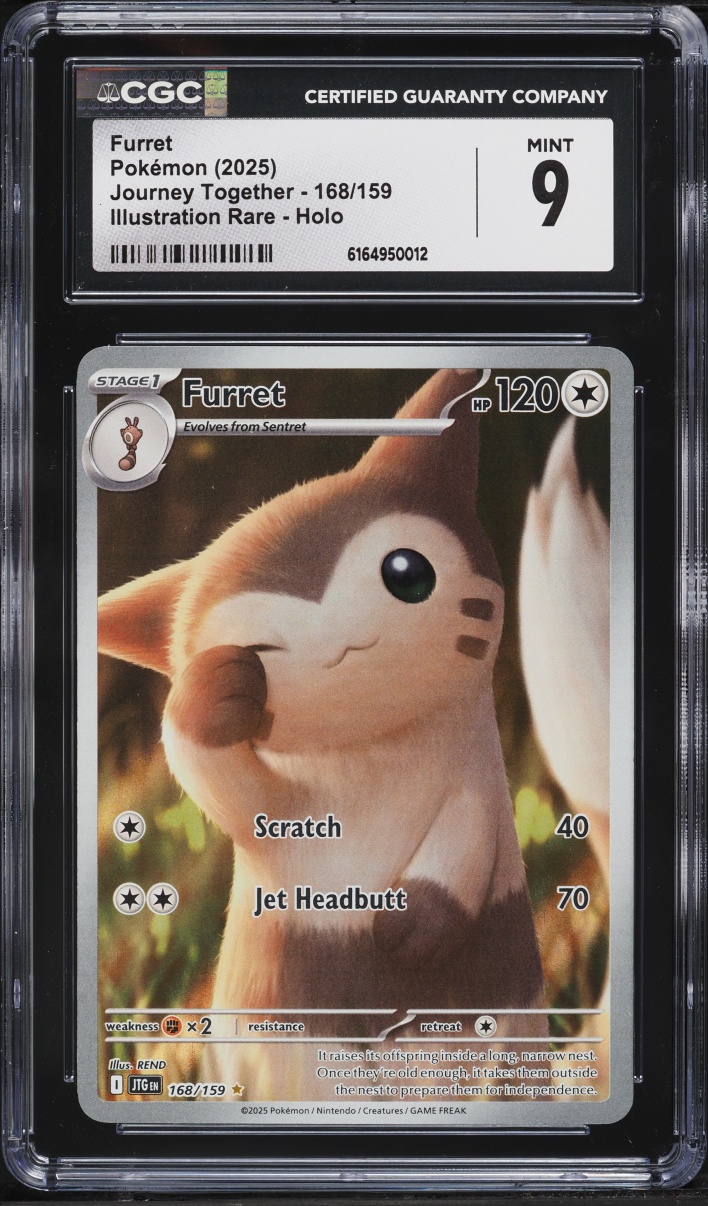 2025 Pokemon Scarlet & Violet Journey Together IR Furret #168 CGC 9 MINT