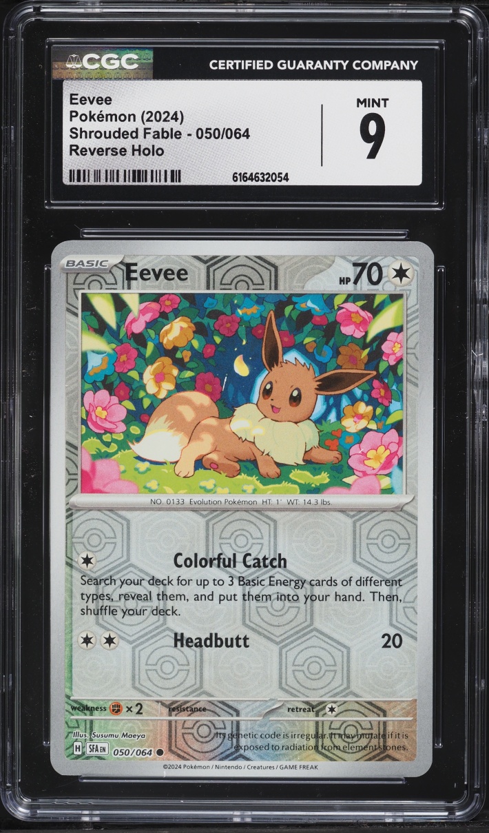 2024 Pokemon Scarlet & Violet Shrouded Fable Reverse Holo Eevee #50 CGC 9 MINT