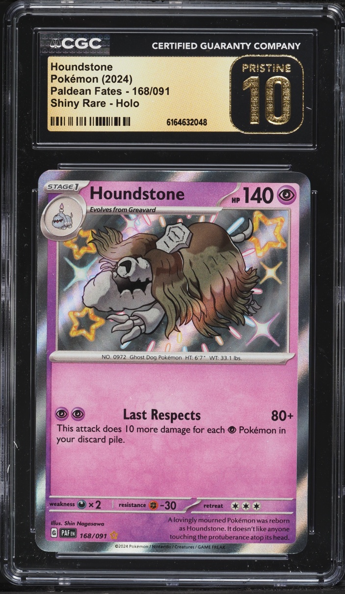 2024 Pokemon Scarlet & Violet Paldean Fates Shiny Houndstone #168 CGC 10 PRISTINE