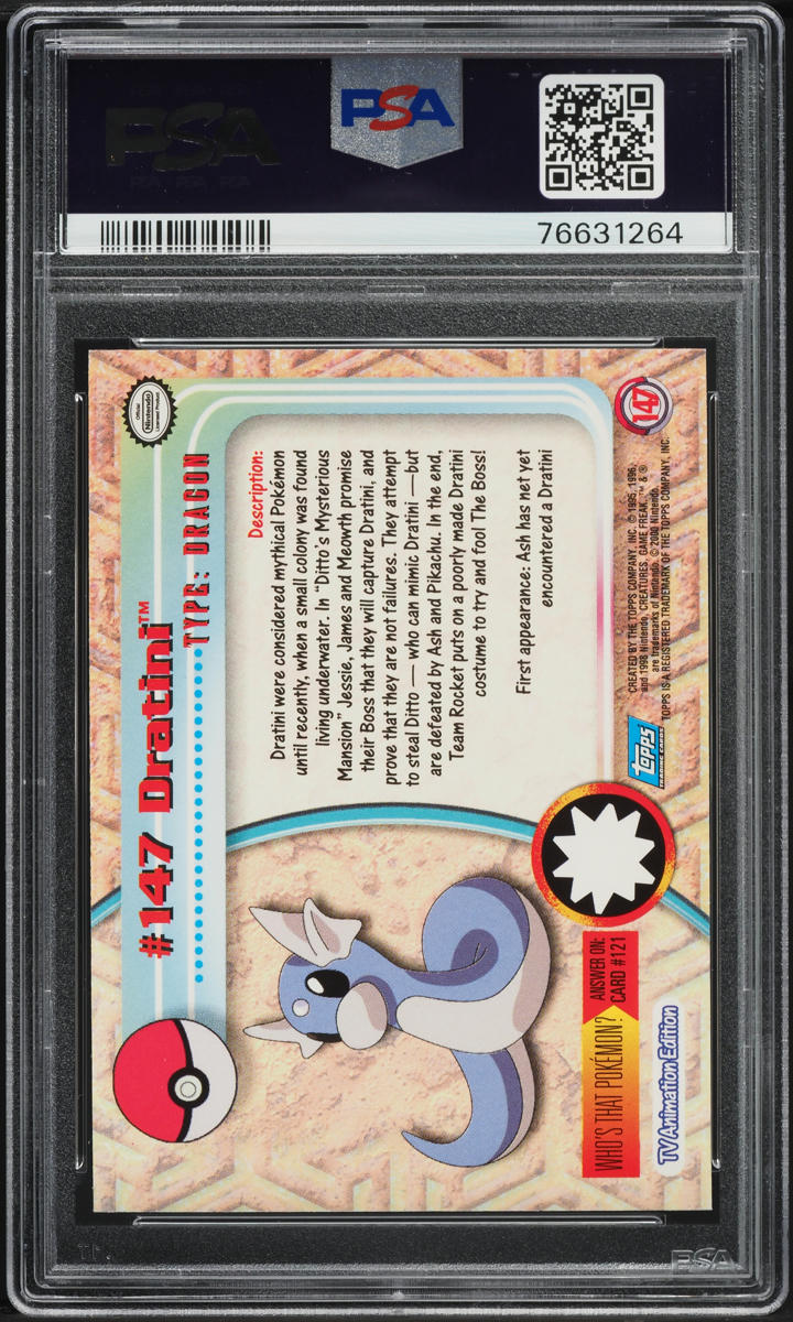 2000 Topps Pokemon Series 3 Foil Dratini #147 PSA 10 GEM MINT