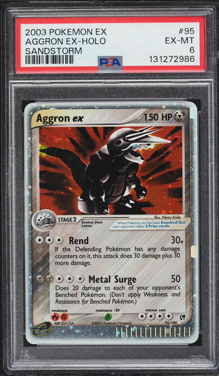 2003 Pokemon EX Sandstorm Holo Aggron ex #95 PSA 6 EXMT