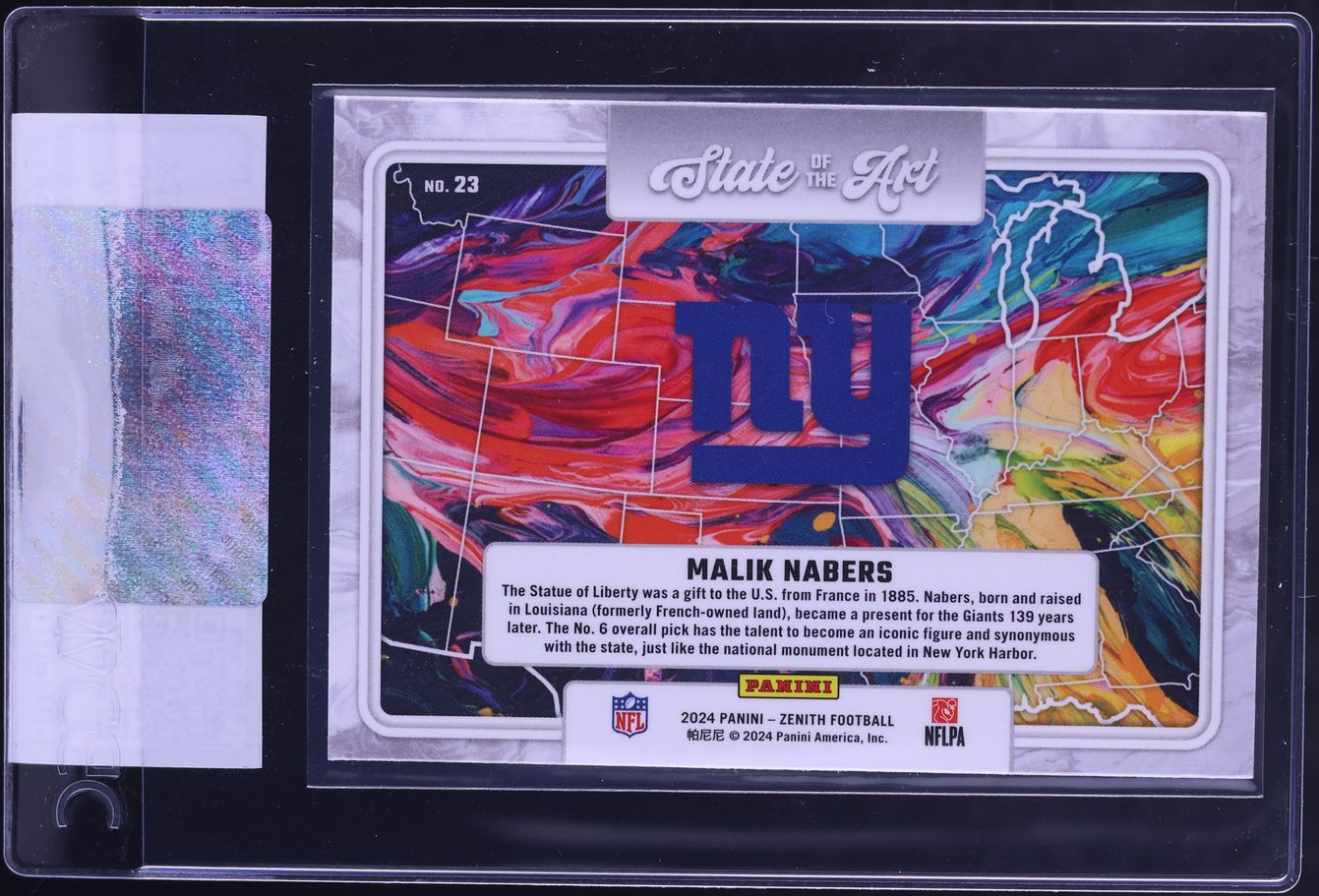 2024 Panini Zenith State Of The Art Malik Nabers ROOKIE #23 CGC AUTH