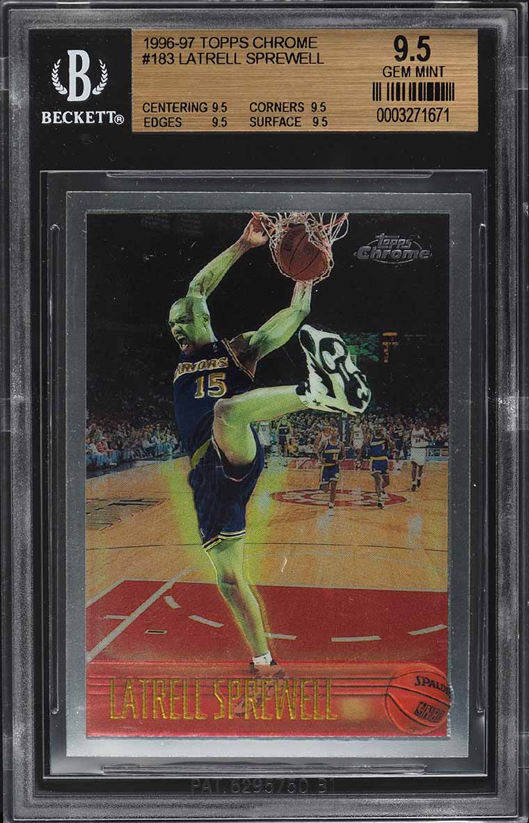 1996 Topps Chrome Latrell Sprewell #183 BGS 9.5 GEM MINT - Photo 1