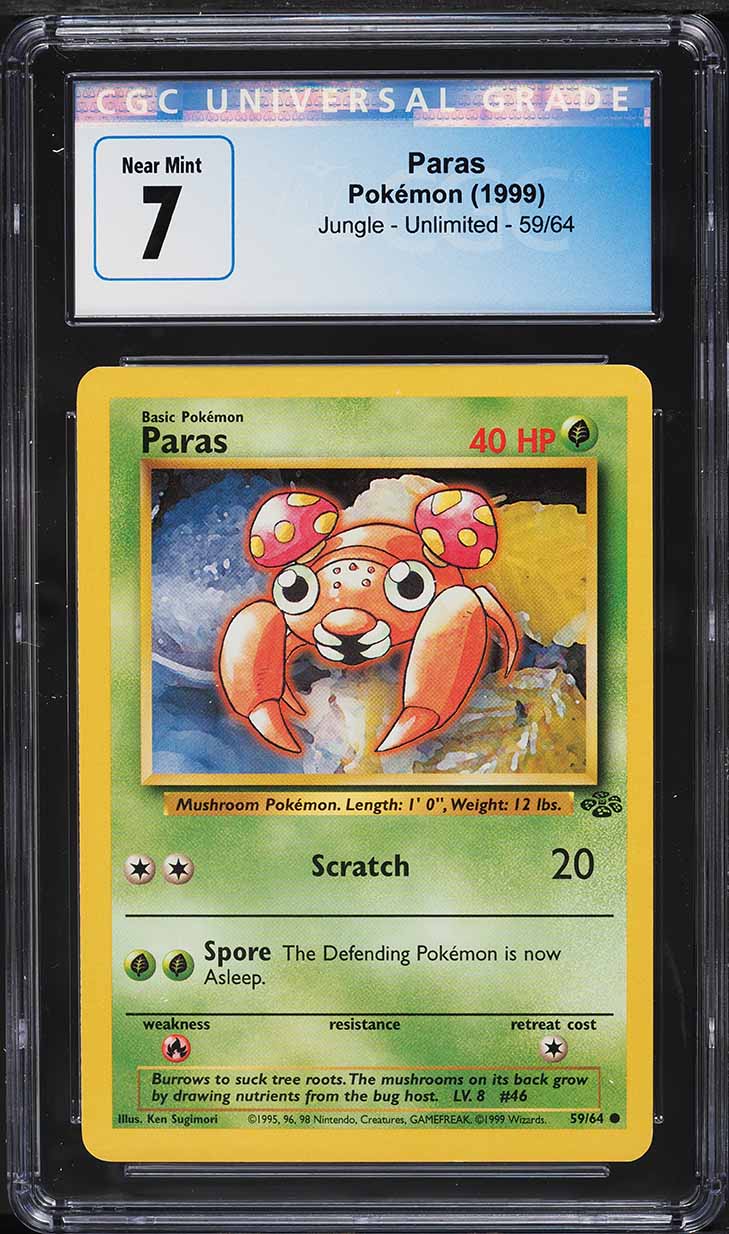 1999 Pokemon Jungle Paras #59 CGC 7 NRMT