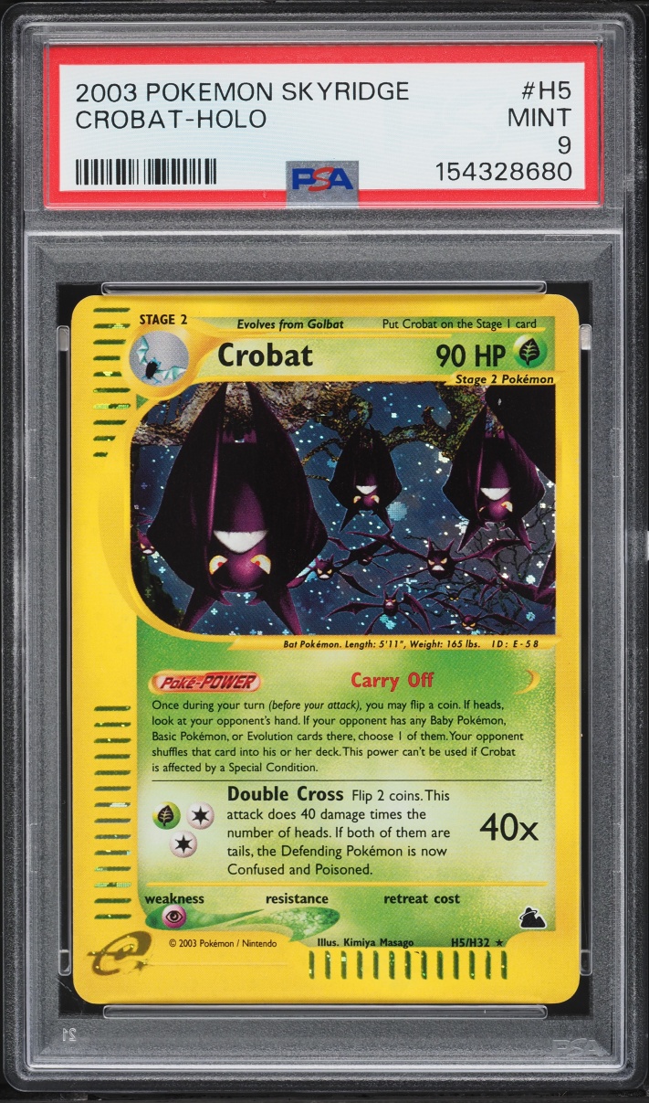 2003 Pokemon Skyridge Holo Crobat #H5 PSA 9 MINT