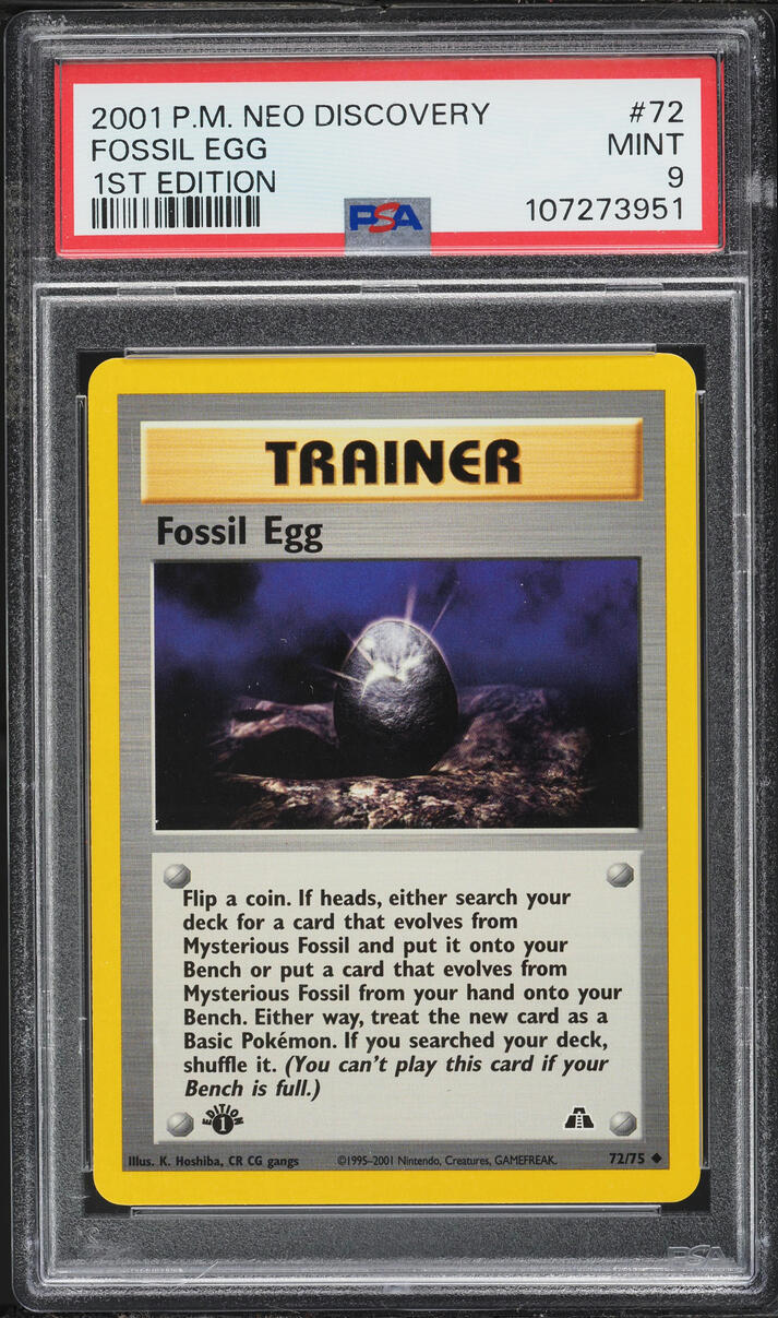 2001 Pokemon Neo Discovery 1st Edition Fossil Egg #72 PSA 9 MINT