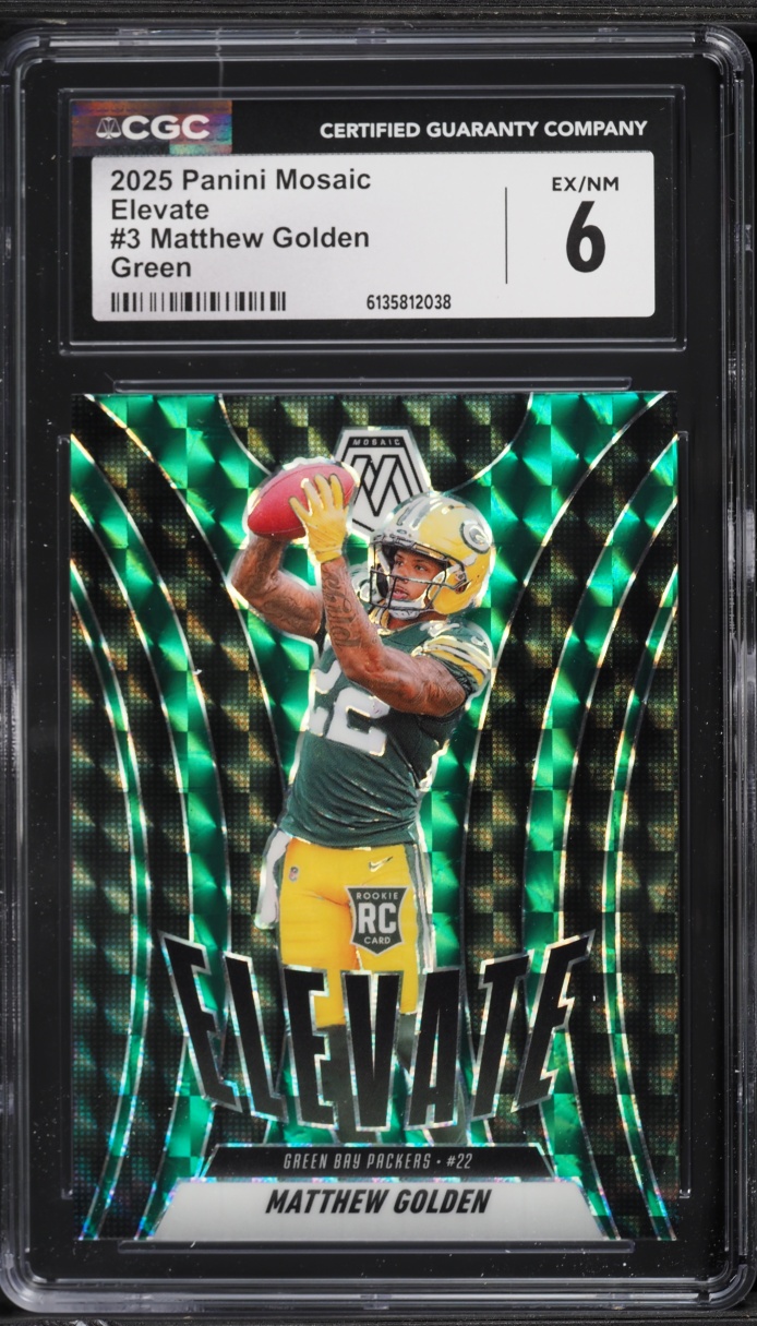 2025 Panini Mosaic Elevate Green Matthew Golden ROOKIE #3 CGC 6 EXMT