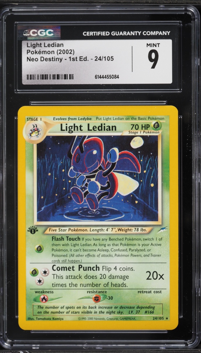 2002 Pokemon Neo Destiny 1st Edition Light Ledian #24 CGC 9 MINT