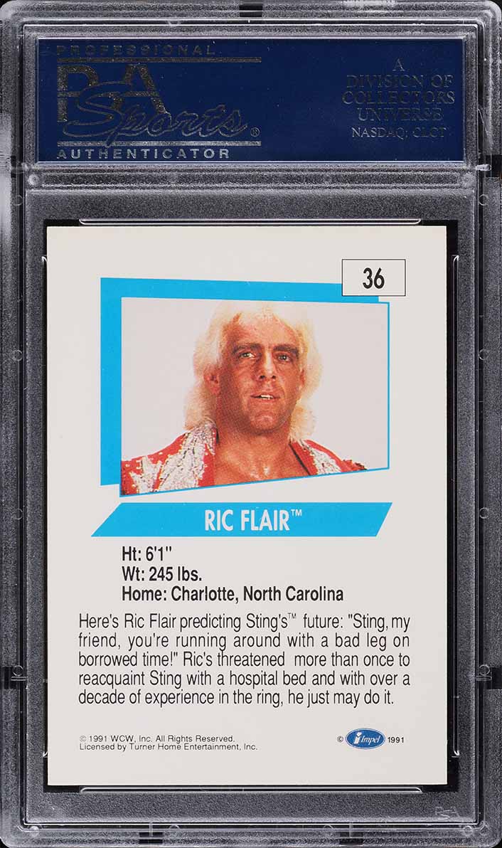 1991 Impel WCW Wrestling Ric Flair #36 PSA 8.5 NM-MT+