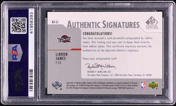 2003 SP Signature Edition LeBron James ROOKIE AUTO #AS-LJ PSA 8 NM-MT
