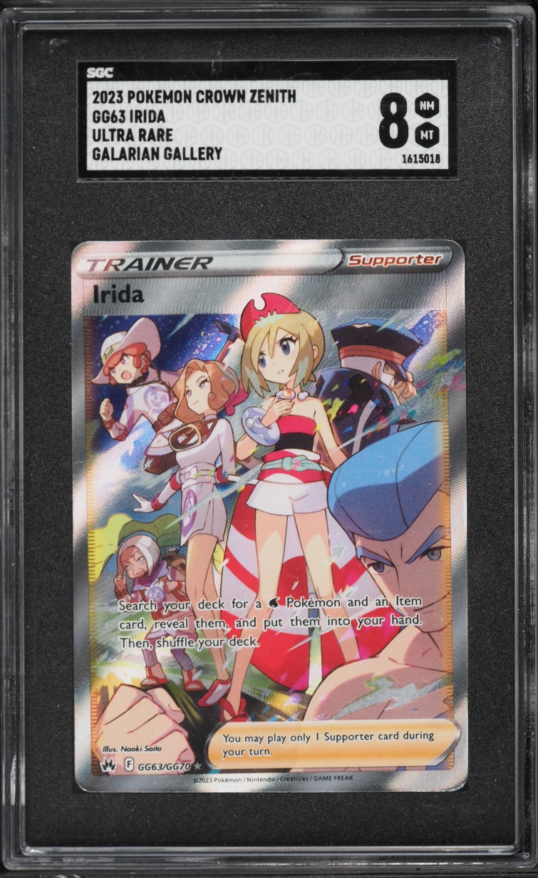 2023 Pokemon Sword & Shield Crown Zenith Full Art Irida #GG63 SGC 8 NM-MT