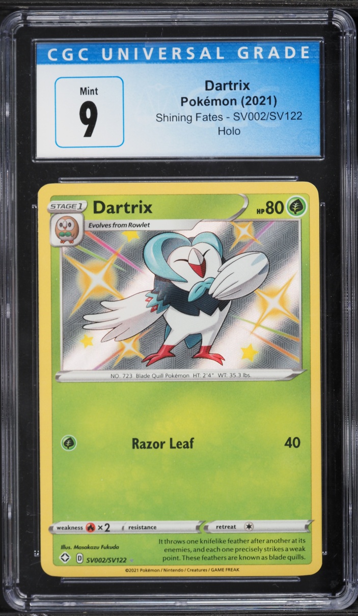2021 Pokemon Sword & Shield Shining Fates Shiny Dartrix #SV002 CGC 9 MINT