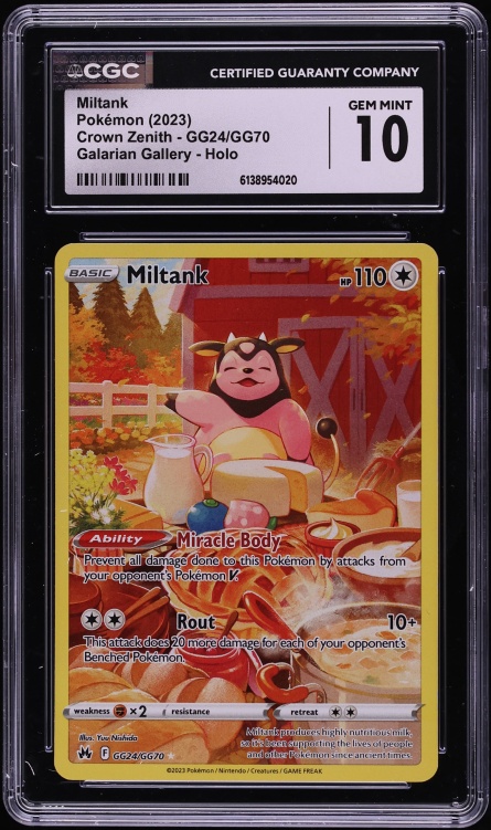 2023 Pokemon Sword & Shield Crown Zenith Alt Art Miltank #GG24 CGC 10 GEM MINT