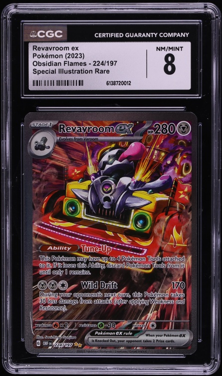 2023 Pokemon Scarlet & Violet Obsidian Flames SIR Revavroom ex #224 CGC 8 NM-MT