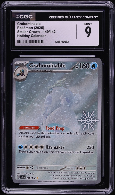 2025 Pokemon SV Stellar Crown Holiday Calendar IR Crabominable #149 CGC 9 MINT