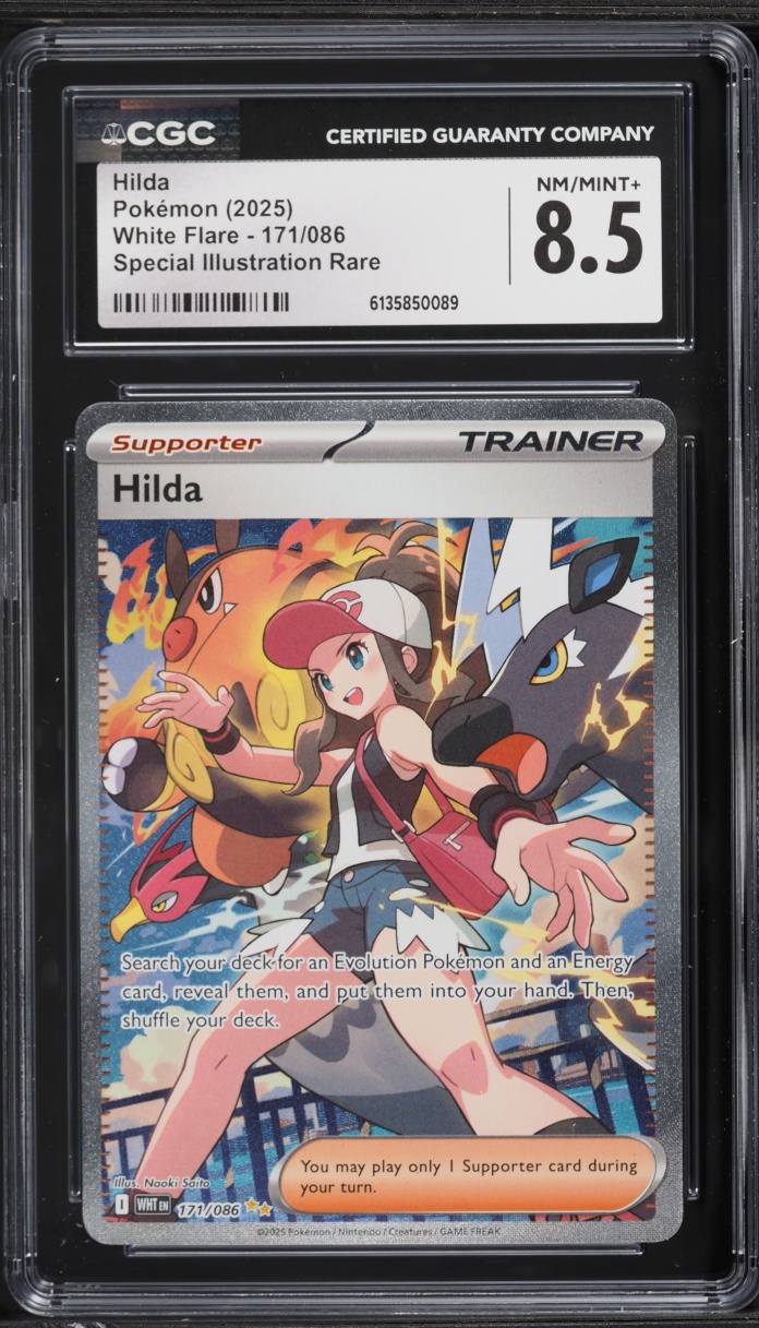 2025 Pokemon Scarlet & Violet White Flare SIR Hilda #171 CGC 8.5 NM-MT+