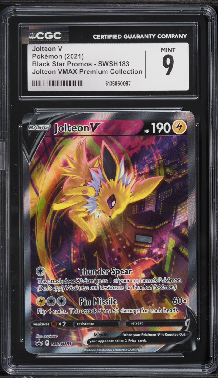 2021 Pokemon Sword & Shield Promo Premium Collection Alt Art Jolteon V #183 CGC 9 MINT