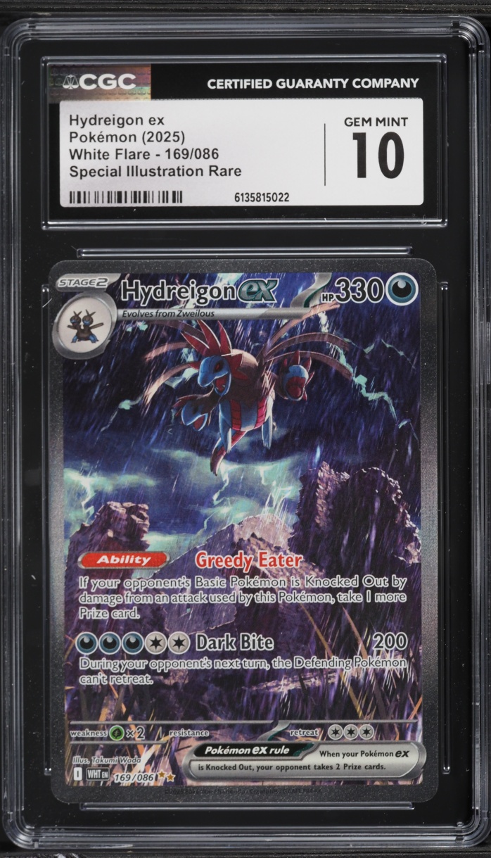 2025 Pokemon Scarlet & Violet White Flare SIR Hydreigon ex #169 CGC 10 GEM MINT