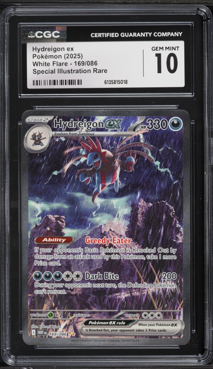 2025 Pokemon Scarlet & Violet White Flare SIR Hydreigon ex #169 CGC 10 GEM MINT
