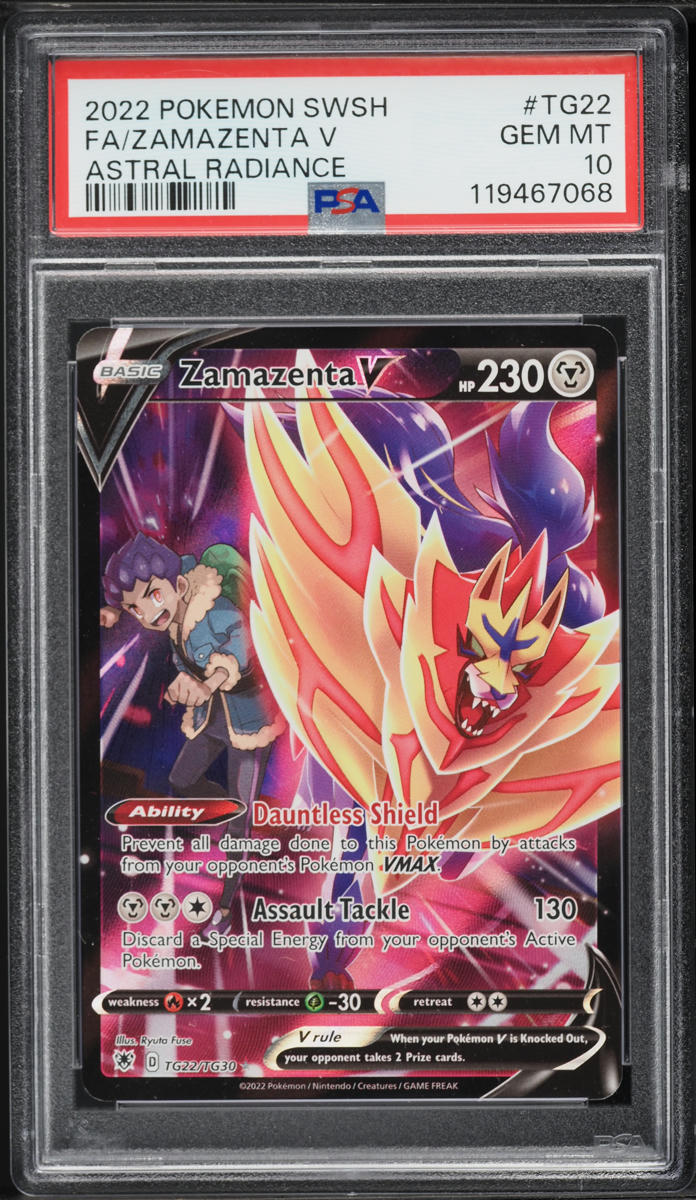 2022 Pokemon Sword & Shield Astral Radiance Full Art Zamazenta V #TG22 PSA 10 GEM MINT