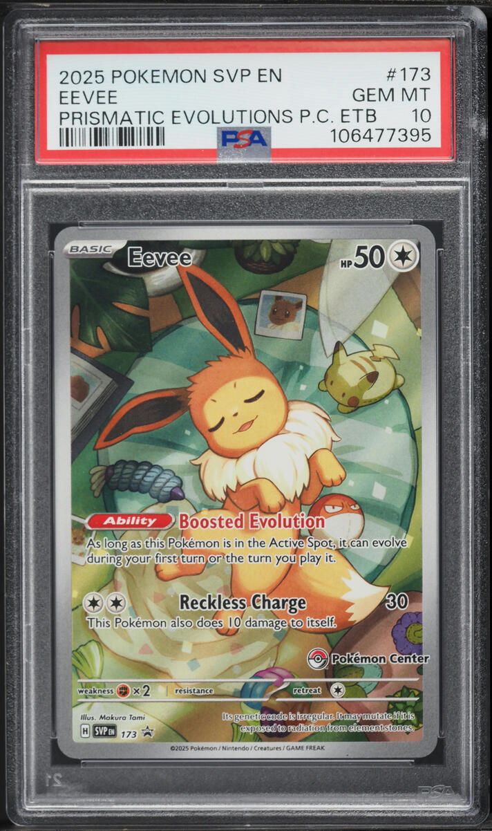 2025 Pokemon Scarlet & VIolet Promo Prismatic Evolutions Center ETB Alt Art Eevee #173 PSA 10