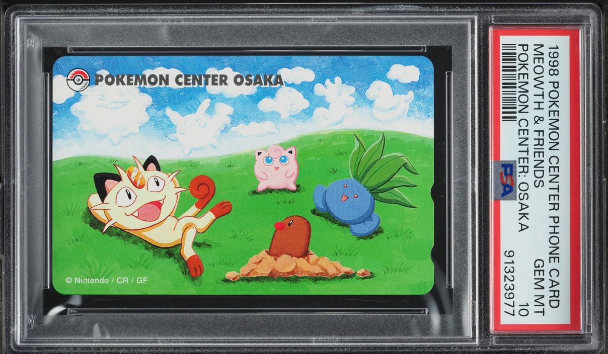 1998 Pokemon Japanese Center Phone Card: Osaka Meowth & Friends PSA 10 GEM MINT