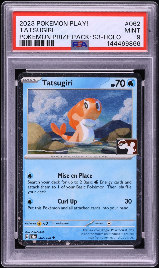 2023 Pokemon SV Play! Pokemon Prize Pack Series 3 Holo Tatsugiri #062 PSA 9 MINT