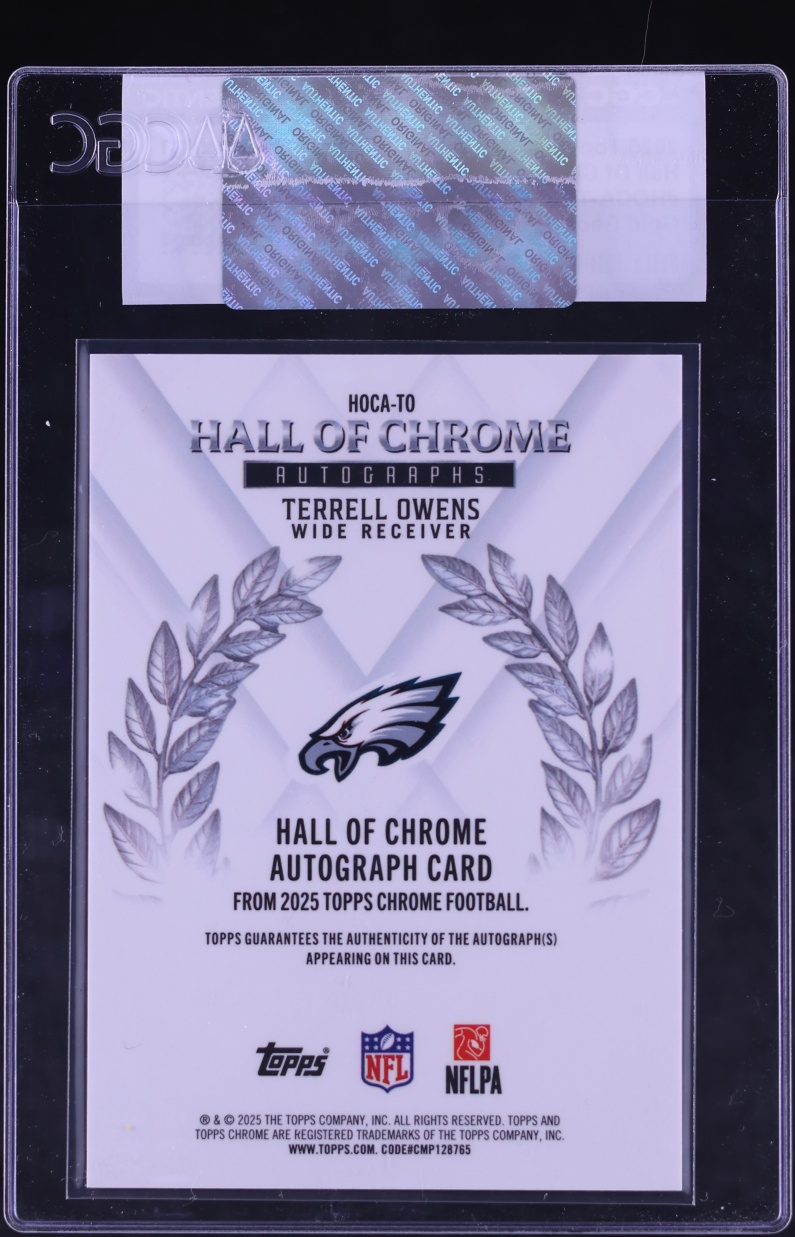 2025 Topps Hall Of Chrome Gold Geometric Refractor Terrell Owens AUTO /50 #HOCA-TO CGC AUTH